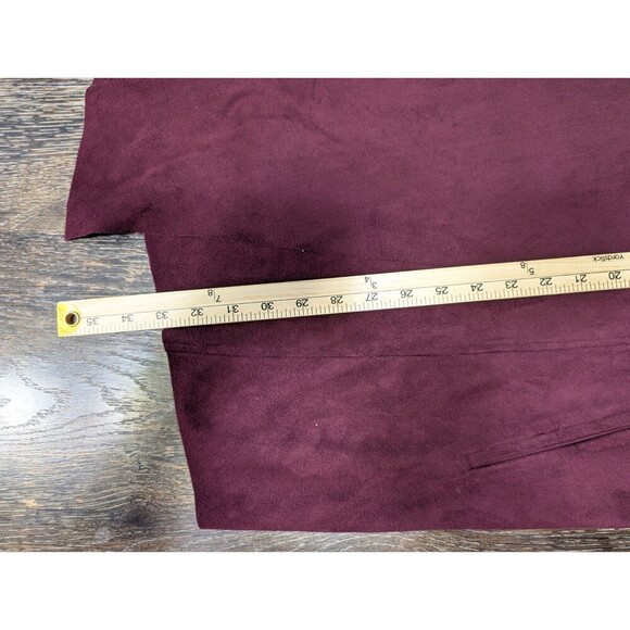 Chico's Faux Suede Overcoat Jacket Burgundy Size 20 / 22 - Picture 7 of 8